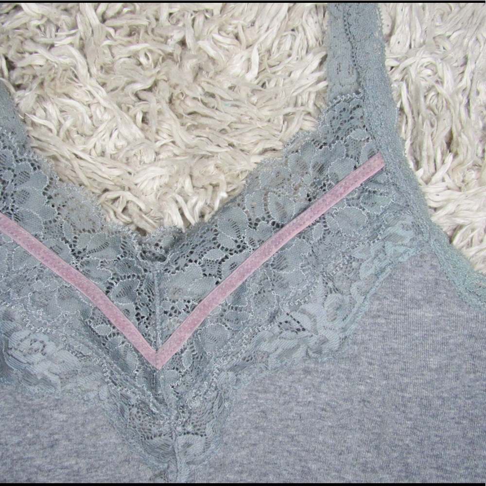 Lace Velvet Trim Tank Top